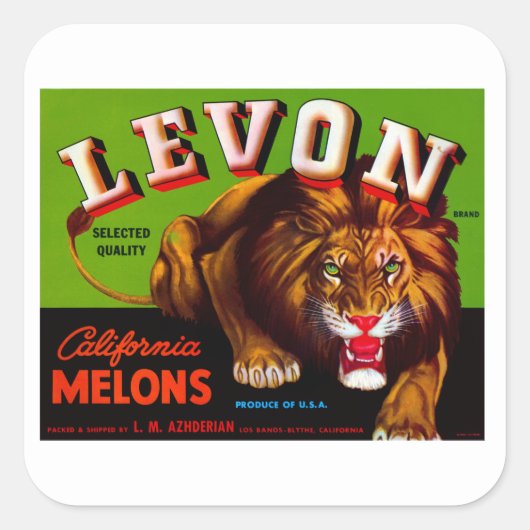 Levon California Melons Quadratischer Aufkleber (Vorderseite)