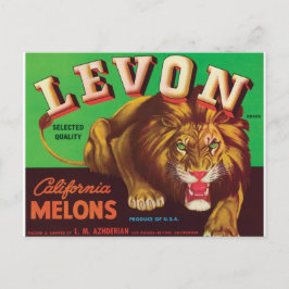 Levon Melons Tiger Los Banos Blythe California Art Postkarte
