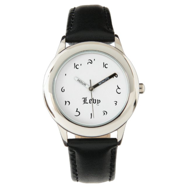 Levy Time - hebräische Skriptnummern Armbanduhr (Vorderseite)
