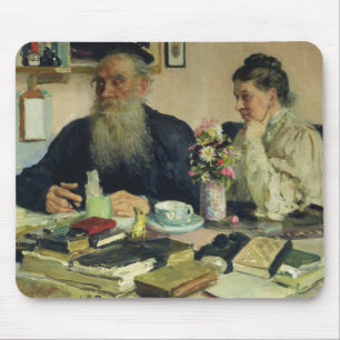 Lew Tolstoi mit seiner Ehefrau in Yasnaya Polyana Mousepad