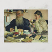 Lew Tolstoi mit seiner Ehefrau in Yasnaya Polyana Postkarte (Vorderseite)