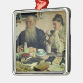 Lew Tolstoi mit seiner Ehefrau in Yasnaya Polyana Silbernes Ornament (Links)