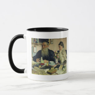 Lew Tolstoi mit seiner Ehefrau in Yasnaya Polyana Tasse