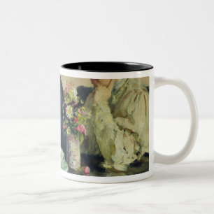 Lew Tolstoi mit seiner Ehefrau in Yasnaya Polyana Zweifarbige Tasse