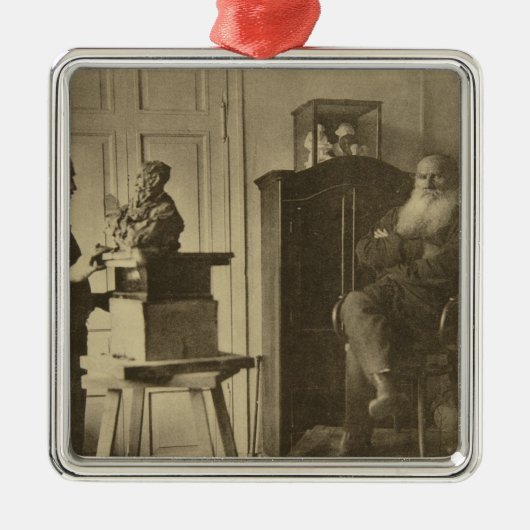 Lew Tolstoi und der Bildhauer Prinz Paolo Silbernes Ornament (Vorne)