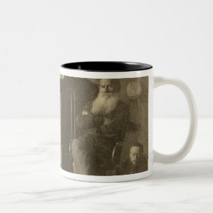 Lew Tolstoi und der Bildhauer Prinz Paolo Zweifarbige Tasse