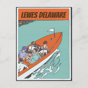 Lewes, DE, Bootsfahrt, im Stil einer Vintage-Ansic Postkarte