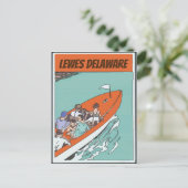 Lewes, DE, Bootsfahrt, Vintage Postkarte (Stehend Vorderseite)