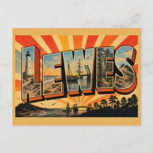 Lewes Delaware Küstenleuchtturm Kanal Kunst Postkarte