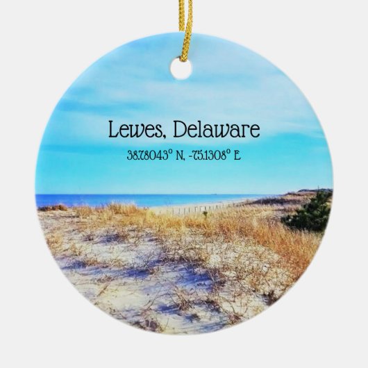 Lewes Delaware mit Koordinaten Ornament (Vorne)