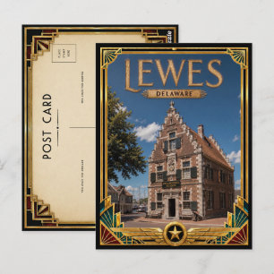 Lewes Delaware Vintage Art Deco Golden Age Postkarte