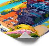 Lewes England Art Vintage Travel Illustration Poster (Ecke)