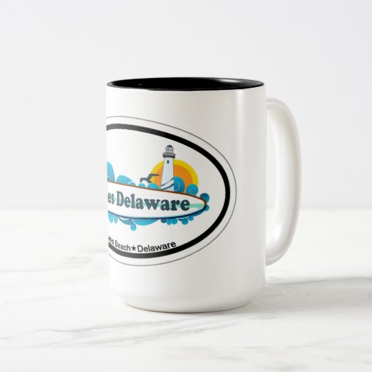 Lewes-Strand-ovaler Entwurf Zweifarbige Tasse (VorderseiteRechts)