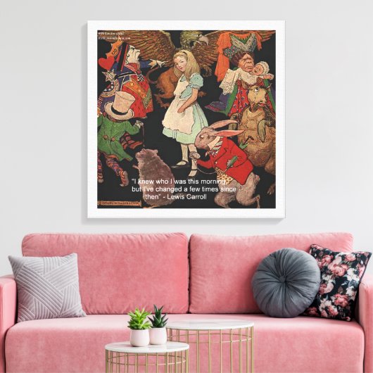 Lewis Carroll & Change of Mind Canvas Print Leinwanddruck (Insitu (Wohnzimmer))
