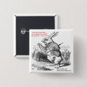 Lewis Carroll - Glass Illustration & Quote Button (Vorne & Hinten)
