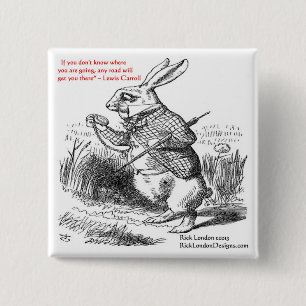 Lewis Carroll - Glass Illustration & Quote Button