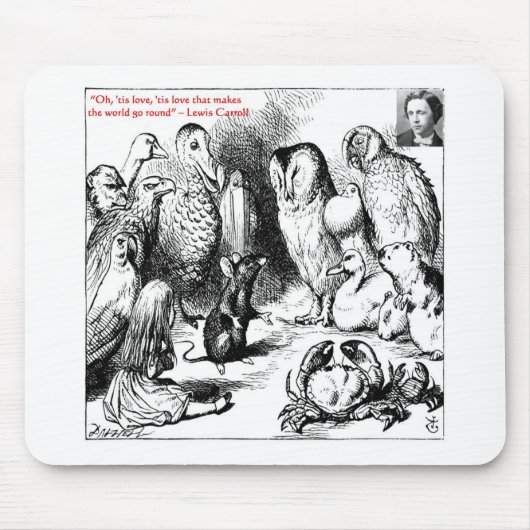 Lewis Carroll - Glass Illustration & Quote Mousepad (Vorne)