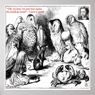 Lewis Carroll - Glass Illustration & Quote Poster