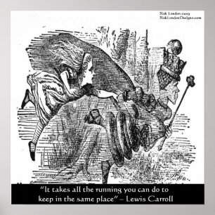 Lewis Carroll Grafik & Berühmter Ausspruch Poster