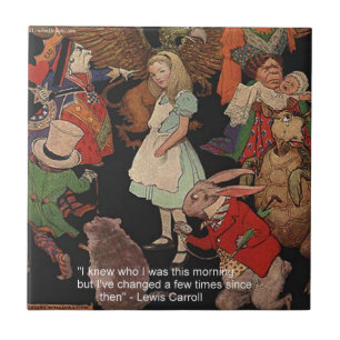 Lewis Carroll Illustration & Mind Change Zitat Fliese