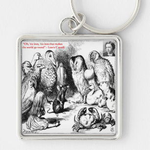 Lewis Carroll Spiegel-Illustration & Zitat Schlüsselanhänger