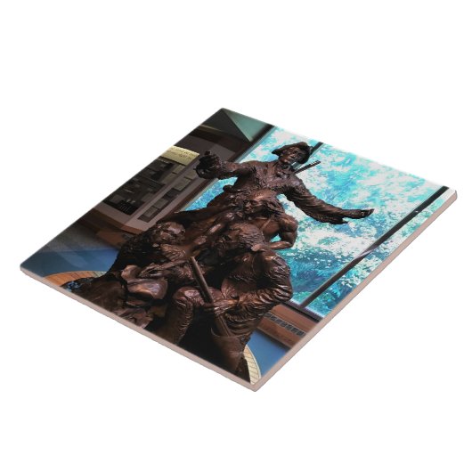 Lewis & Clark Statue, Fort Clatsop, Oregon Fliese (Seite)