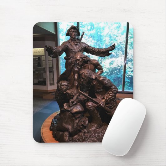 Lewis & Clark Statue, Fort Clatsop, Oregon Mousepad (Mit Mouse)