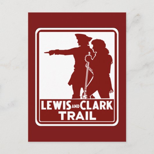 Lewis & Clark, Traffic Guide Sign, USA Postkarte (Vorderseite)
