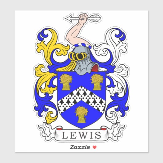 Lewis Familienwappen Aufkleber (Blatt)