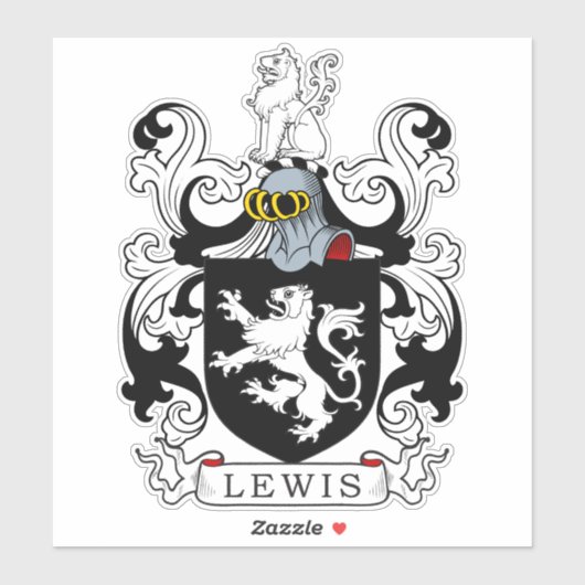 Lewis Familienwappen Aufkleber (Blatt)
