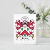 Lewis Familienwappen Postkarte (Stehend Vorderseite)