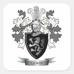 Lewis-Familienwappen-Wappen Quadratischer Aufkleber