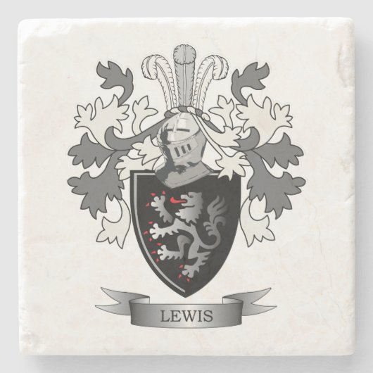 Lewis-Familienwappen-Wappen Steinuntersetzer (Vorderseite)