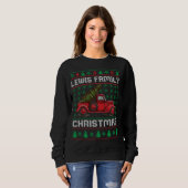 Lewis Family Ugly Christmas Sweater Red Truck Funn Sweatshirt (Vorne ganz)