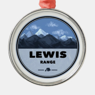 Lewis Mountain Range Camping Ornament Aus Metall