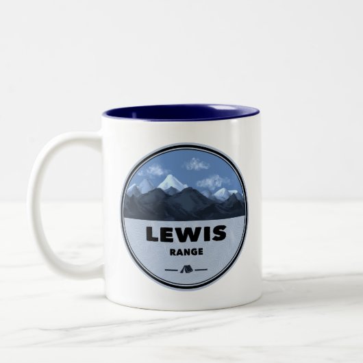 Lewis Mountain Range Camping Zweifarbige Tasse (Links)