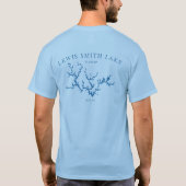 Lewis Smith Lake Alabama Karte Doppelseitiges T-Sh T-Shirt (Rückseite)