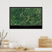 Lewis Smith Lake Alabama Satellite Poster Karte (Küche)