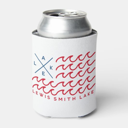 Lewis Smith Lake Wave Flag Can Cooler Dosenkühler (Kanne Vorderseite)