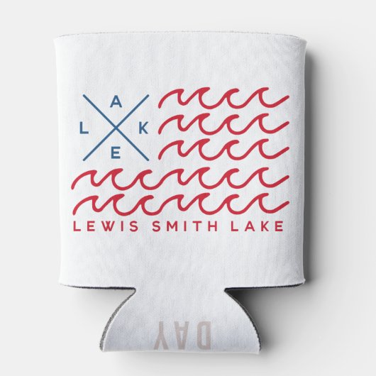 Lewis Smith Lake Wave Flag Can Cooler Dosenkühler (Rückseite)