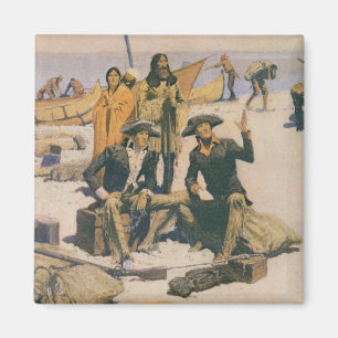 Lewis und Clark am Columbia River Magnet