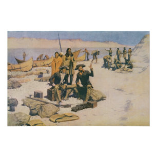 Lewis und Clark am Columbia River Poster