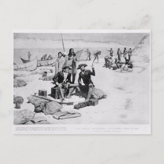 Lewis und Clark an der Mündung der Columbia Postkarte (Vorderseite)