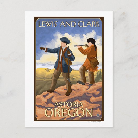 Lewis und Clark - Astoria, Oregon Postkarte (Vorderseite)