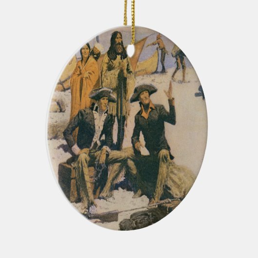 Lewis und Clark beim Columbia River Keramik Ornament (Rechts)