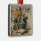 Lewis und Clark beim Columbia River Silbernes Ornament (Rechts)