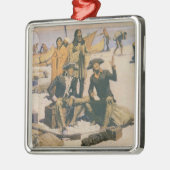 Lewis und Clark beim Columbia River Silbernes Ornament (Links)