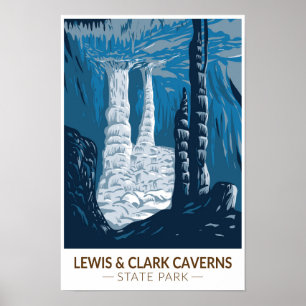 Lewis und Clark Caverns Staat Park Montana Vintag Poster