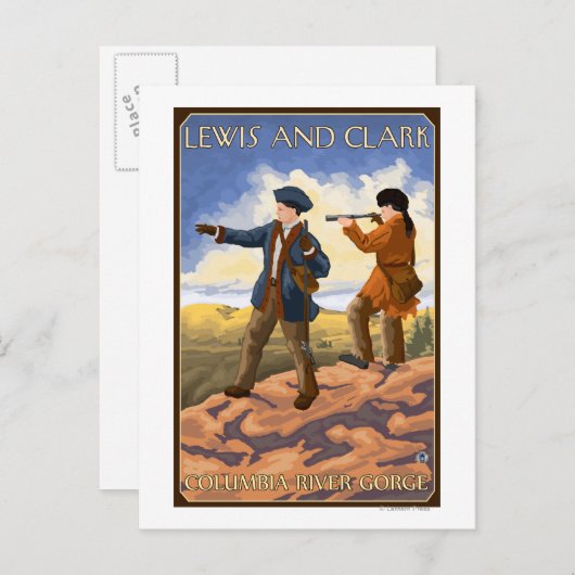 Lewis und Clark - Columbia River Gorge, Oregon Postkarte (Vorne/Hinten)