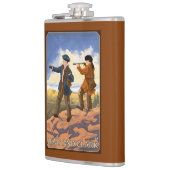 Lewis und Clark, die den Westen erforschen Flachmann (Links)